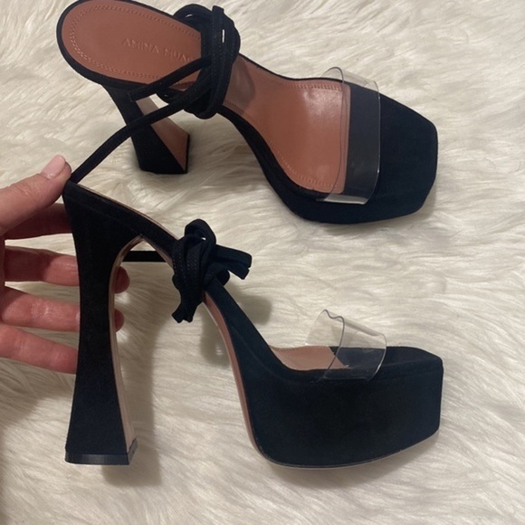 Amina Muaddi Sita ankle tie platform sandal size 38.5EU - Picture 10 of 13